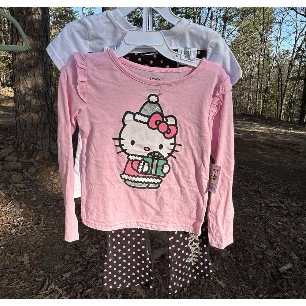 NEW Sanrio Hello Kitty 3 Piece Girls Outfit-Winter Holiday Christmas - Size 5/6